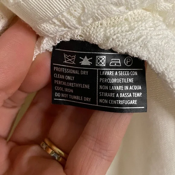 Salvatore Ferragamo White Cardigan Cable Knit VNeck Button Down Sweater XL - Picture 7 of 10